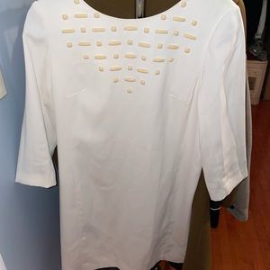 Ann Taylor white detailed mini dress